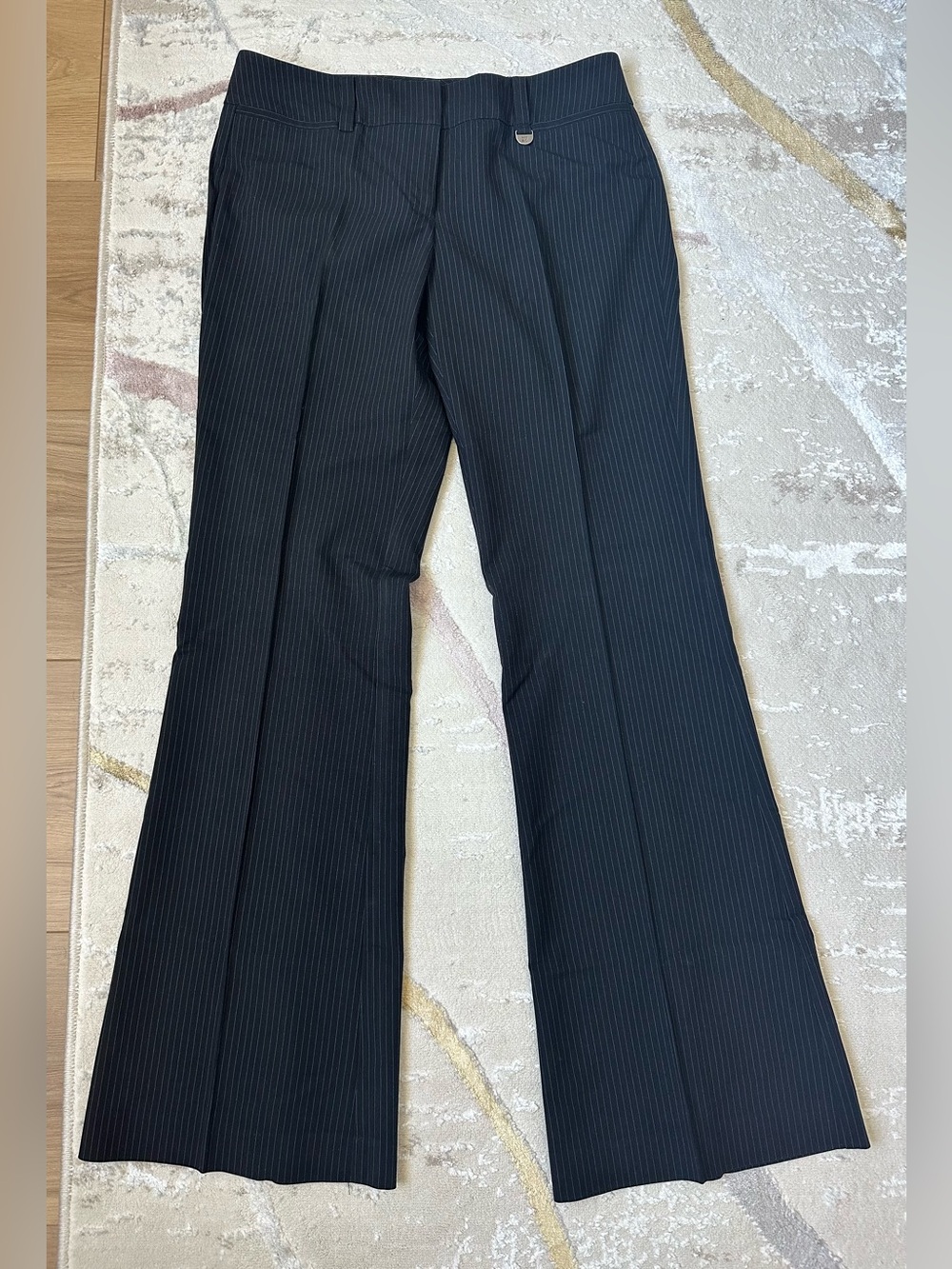 New York & Company Black Pinstripe Dress Pants